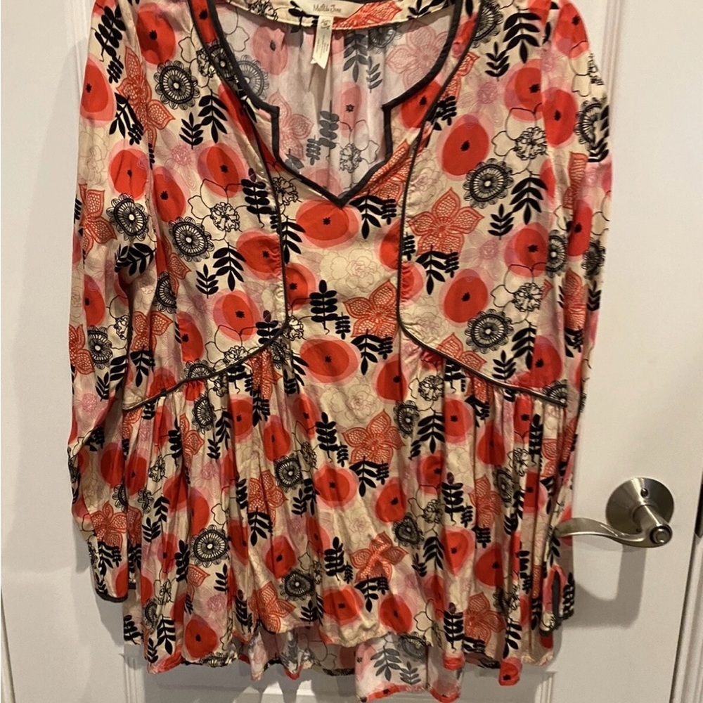 Matilda Jane Red and Black Floral Blouse Medium
